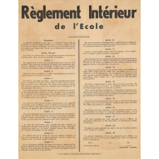 Règlement Intérieur de l'Ecole.