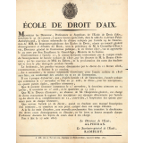 École de Droit d'Aix. Règlement. 