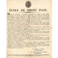 École de Droit d'Aix. Règlement. 