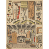 Décors de théâtre : Chambre rustique et coulisses