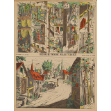 Décors de théâtre : Village et coulisses