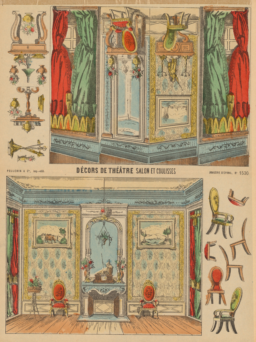 Décors de théâtre : Salon et coulisses