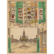 Décors de théâtre : Place publique et coulisses