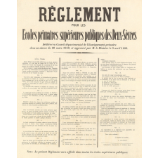 Règlement pour les Ecoles primaires supérieures publiques des Deux-Sèvres.