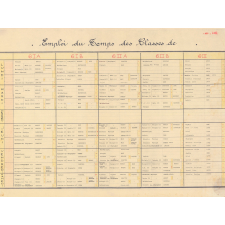 Emplois du temps d'établissement. 6e, 5e, 4e et 3e. CES Jean Jaurès. Evreux. 1973-1974. 