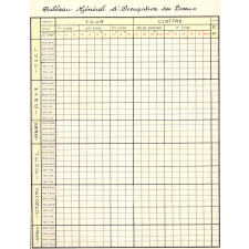 Tableau Général d'Occupation des Locaux. 1973-1974. 