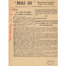 Dossier relatif à la réforme de l'enseignement par Jean Zay. 