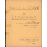 Projet de réforme de l'enseignement de la commission Langevin-Wallon.
