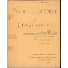 Projet de réforme de l'enseignement de la commission Langevin-Wallon.