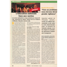 L'Éducation nationale face aux sectes.