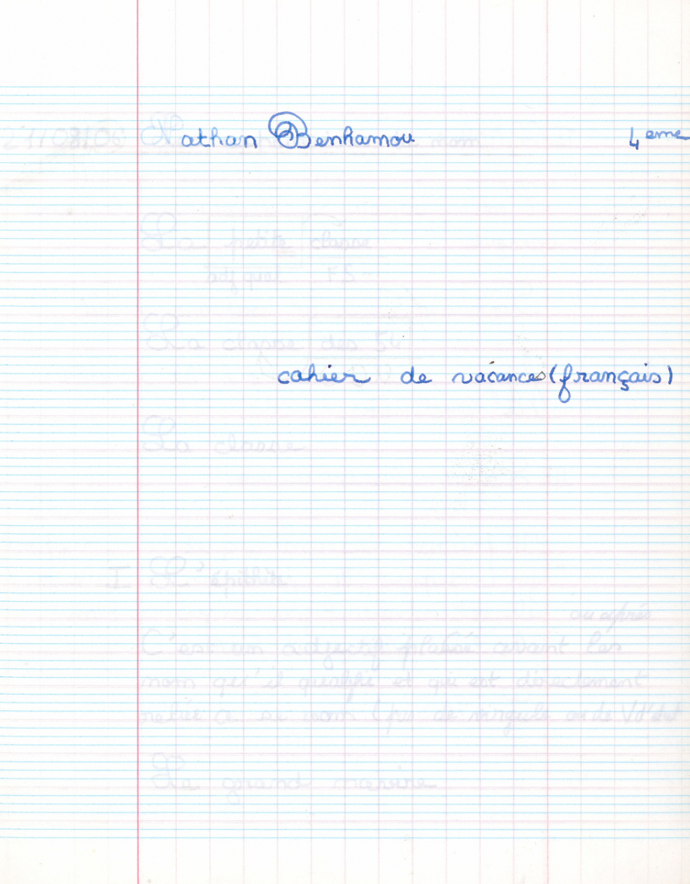 Cahier de vacances : français : 4e