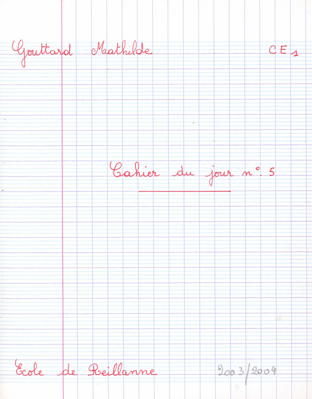 Cahier du jour n°5
