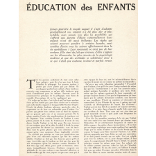 Éducation des enfants.
