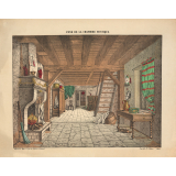 Décor de théâtre : Fond de  la chambre rustique