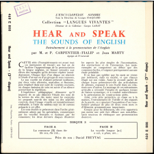 Hear and Speak : the sounds of English : entraînement à la prononciation de l'anglais. 3ème disque