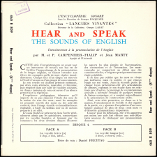 Hear and Speak : the sounds of English : entraînement à la prononciation de l'anglais. 4ème disque