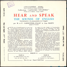 Hear and Speak : the sounds of English : entraînement à la prononciation de l'anglais. 11ème disque