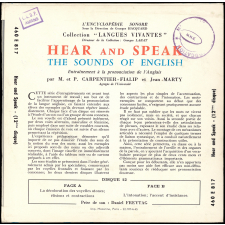 Hear and Speak : the sounds of English : entraînement à la prononciation de l'anglais. 12ème disque