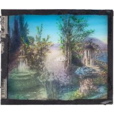 Paysage : Kiosque et fontaine