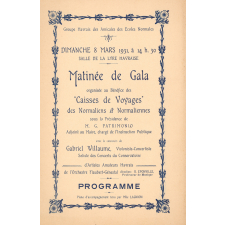 Programme : Groupe havrais des amicales des écoles normales : Matinée de gala