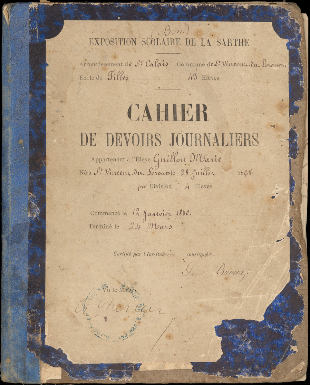 Cahier de devoirs journaliers
