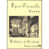 Lycée Corneille de Rouen. Bulletin de rentrée. Septembre 1972.