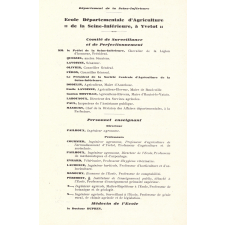 Prospectus de l'École Départementale d'Agriculture d'Yvetot et École d'Agriculture d'Hiver. 