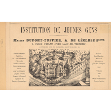 Institution de jeunes gens. Maison Dupont-Tuffier, A. de Lécluse Successeur.