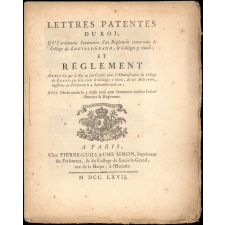 Lettres Patentes du Roi pour le Collège de Louis-le-Grand.