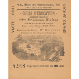 Cours d'Éducation. Directrice-Fondatrice Mme Doisneau-Maître.