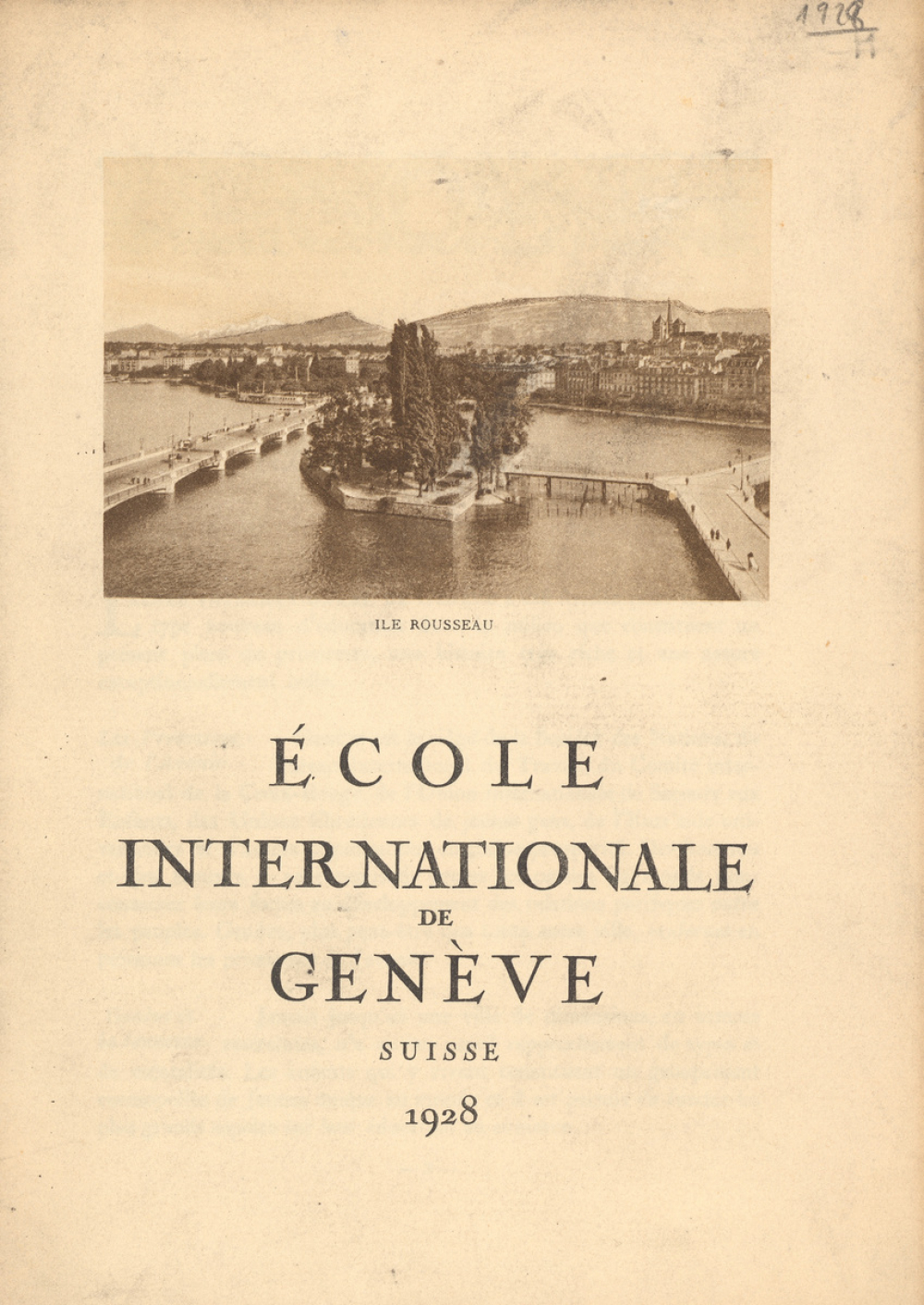 Prospectus de l'École Internationale de Genève. 