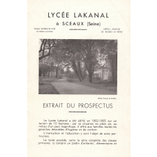 Lycée Lakanal à Sceaux (Seine). Extrait du Prospectus. 