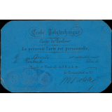 Carte de parloir. École Polytechnique.