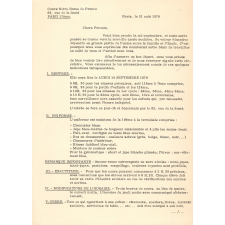 Lettre aux parents des élèves du Cours Notre Dame de France à Paris. 