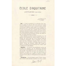 Prospectus de l'École d'Aquitaine. 