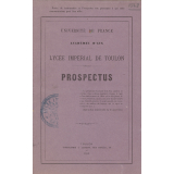 Lycée impérial de Toulon. Prospectus. 