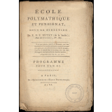 École Polymathique et pensionnat, sous la direction de P.R.F. Butet (de la Sarthe). Programme pour l'an XI.