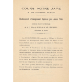 Cours Notre-Dame. Établissement d'Enseignement Secondaire et Supérieur pour jeunes filles.