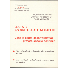 Le C.A.P. par unités capitalisables dans le cadre de la formation professionnelle continue.