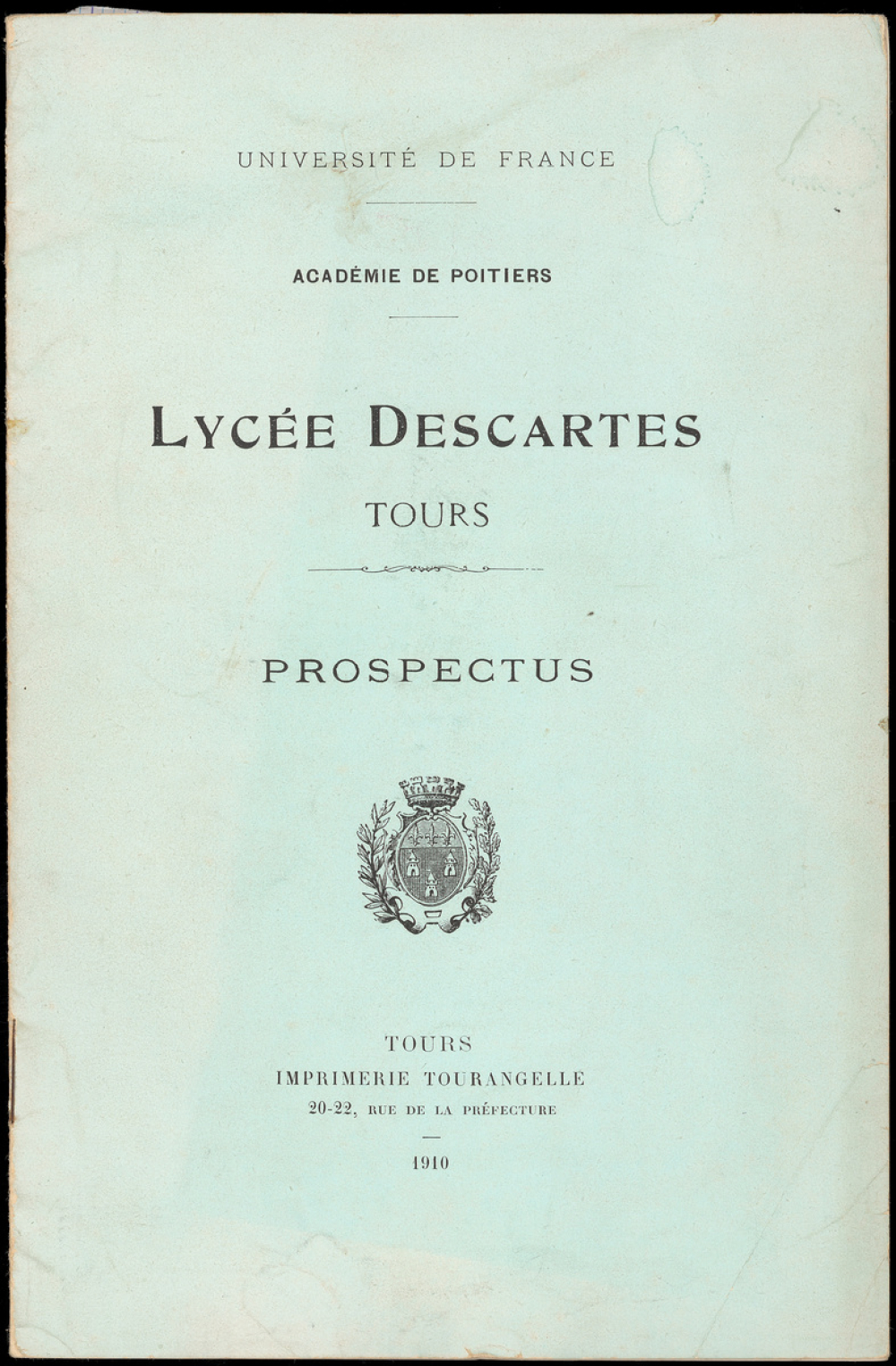 Prospectus du Lycée Descartes de Tours. 