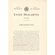 Prospectus du Lycée Descartes de Tours. 