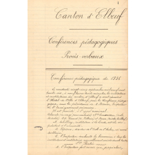 Conférences pédagogiques - Procès-verbaux - Canton d'Elbeuf - 1936-1954.