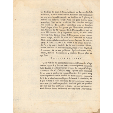 Lettres patentes du Roi, Confirmatives de différentes Délibérations prises par le Bureau d'Administration du Collège de Louis-le-Grand.
