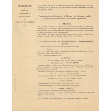 Communications administratives à Messieurs les Instituteurs publics et à Mesdames les Institutrices publiques du département.