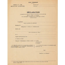 Déclaration à souscrire […] pour les enfants assujetis à la vaccination antidiphtérique-antitétanique associée.