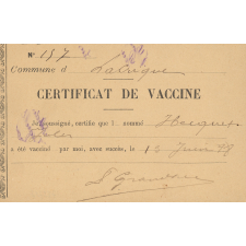 Certificat de vaccine