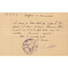 Certificat de vaccination.