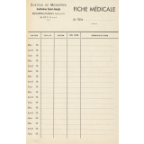 Fiche médicale de l'élève.