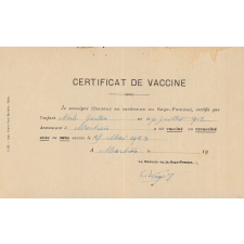 2 certificats de vaccine.