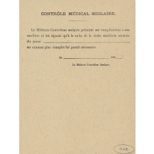 Contrôle médical scolaire.